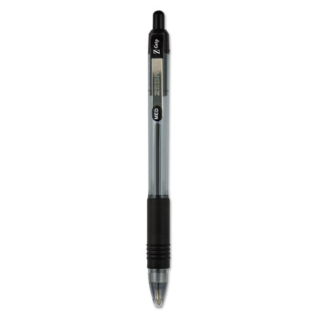 Zebra Pen Z-Grip Ballpoint Pen, Retractable, Medium 1 mm, Black Ink, Clear/Black Barrel, PK48 22148